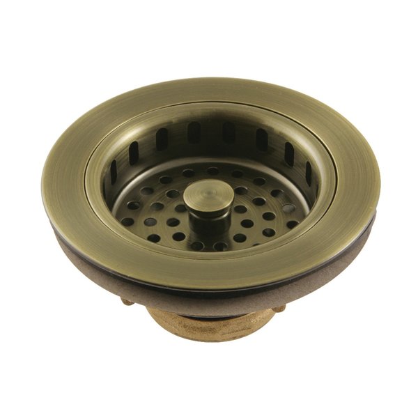 Kingston Brass KBS1003 Kitchen Sink Basket Strainer, Antique Brass KBS1003